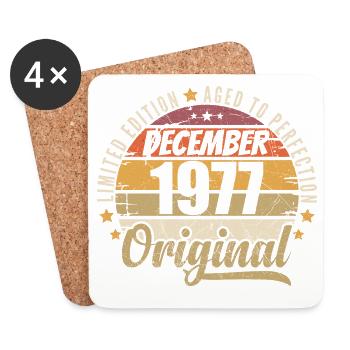 Geboren im Dezember 1977 – Original Vintage-Edition - Untersetzer (4er-Set) - Weiß - Vorne