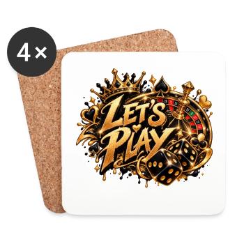 Let's Play Gold Casino Flair - Untersetzer (4er-Set) - Weiß - Vorne