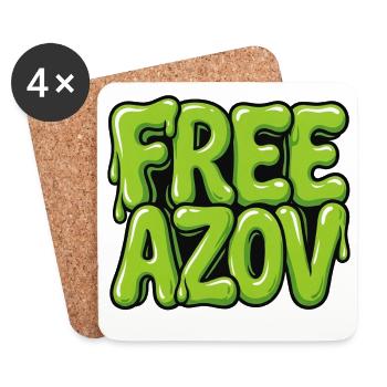 Free Azov – Graffiti - Untersetzer (4er-Set) - Weiß - Vorne