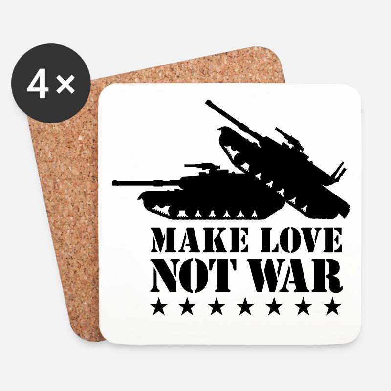 Make love not war 1clr - Coasters (set of 4) - white