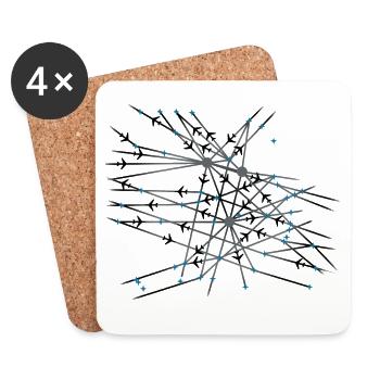 Navigationskarte - Dessous de verre (lot de 4) - blanc - Devant