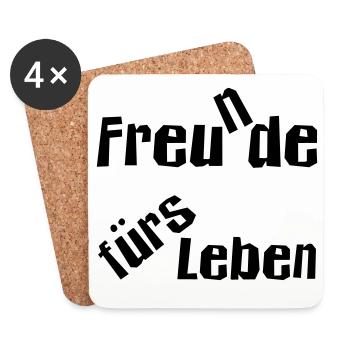 Freu(n)de fürs Leben - Untersetzer (4er-Set) - Weiß - Vorne
