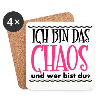 Ich bin das Chaos Geschenk - Untersetzer (4er-Set) - Weiß - Vorne