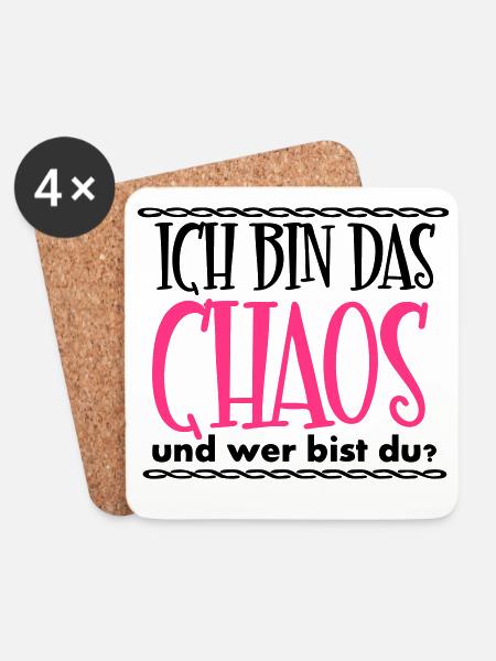 Ich bin das Chaos Geschenk - Untersetzer (4er-Set) - Weiß