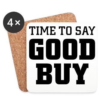 Time to say good buy - Dessous de verre (lot de 4) - blanc - Devant