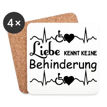 Liebe kennt keine Behinderung Geschenk - Untersetzer (4er-Set) - Weiß - Vorne