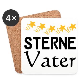 Sterne Vater Vatertag Familie Sprüche Geschenk - Untersetzer (4er-Set) - Weiß - Vorne