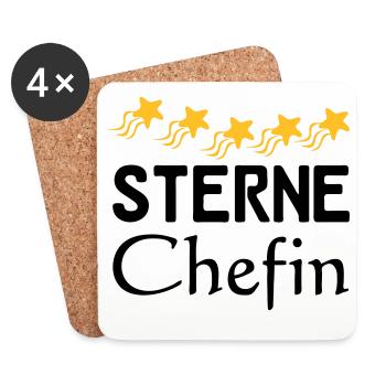Sterne Chefin Geschenk - Untersetzer (4er-Set) - Weiß - Vorne