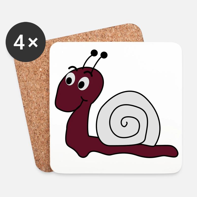 coole Schnecke - Untersetzer (4er-Set) - Weiß
