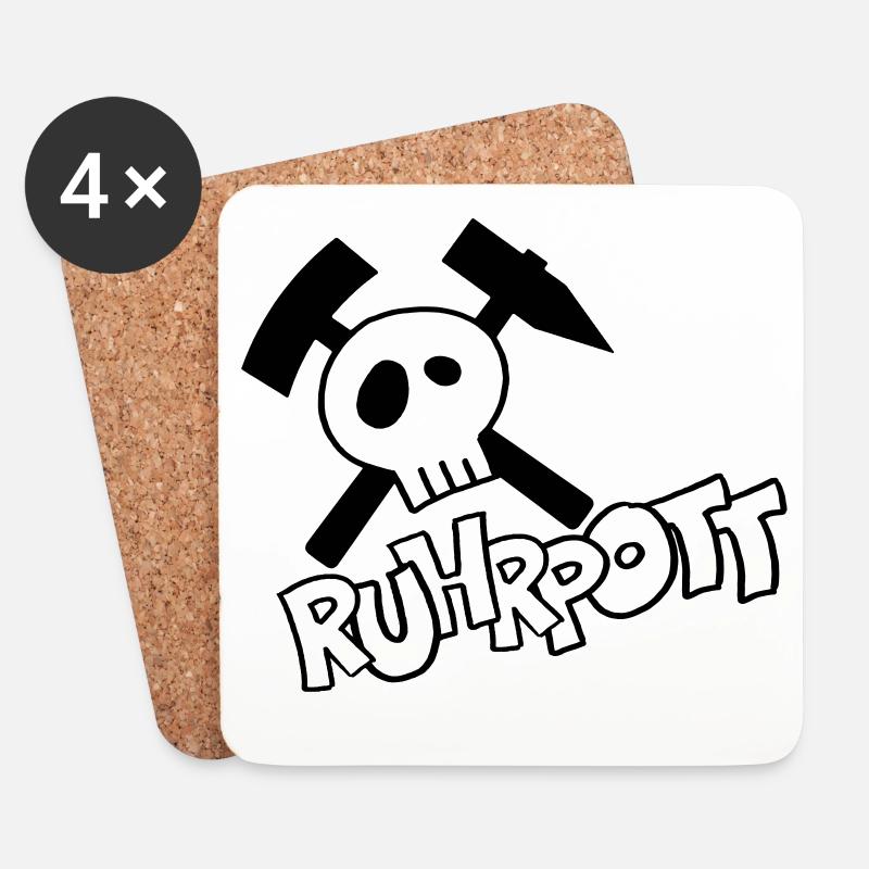 Ruhrpott Pirat - schwarz - Untersetzer (4er-Set) - Weiß