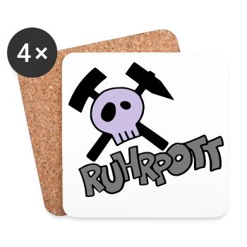 Ruhrpott Pirat - individualisierbar - Untersetzer (4er-Set) - Weiß - Vorne