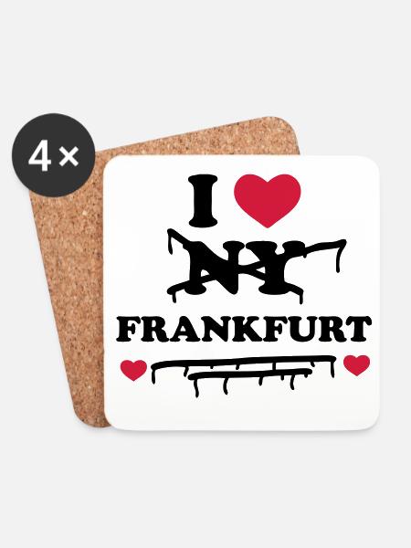 I don't love NY but Frankfurt - Coasters (set of 4) - white