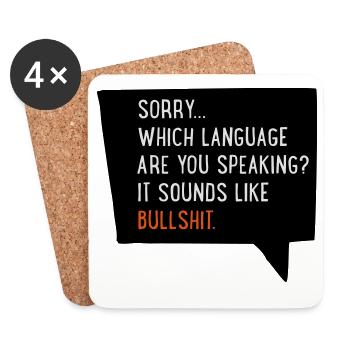 2541614 16060894 bullshit - Coasters (set of 4) - white - Front