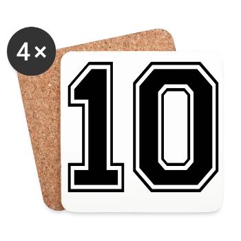 Numéro 10 - Dessous de verre (lot de 4) - blanc - Devant