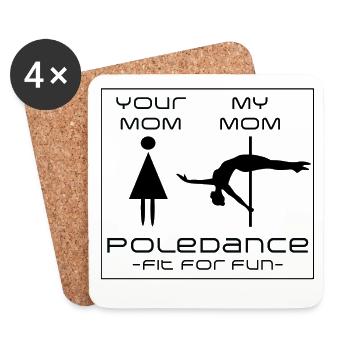 Pole Dance Mom: Fun & Power - Coasters (set of 4) - white - Front