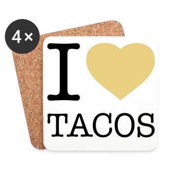 I LOVE TACOS - Coasters (set of 4) - white - Front