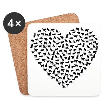 Chat - Dessous de verre (lot de 4) - blanc - Devant