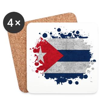 Cuba Blobs / Gift Havana Flag Caribbean - Coasters (set of 4) - white - Front