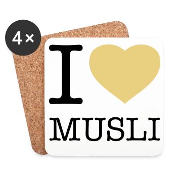 I LOVE MUESLI Muesli - Coasters (set of 4) - white - Front