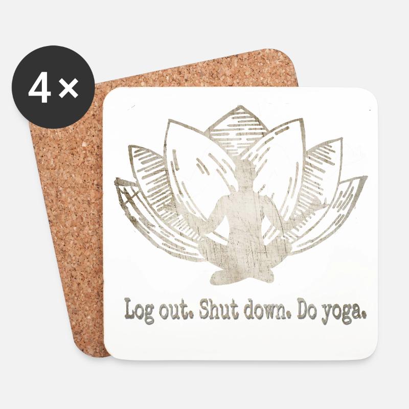 Yoga - Untersetzer (4er-Set) - Weiß