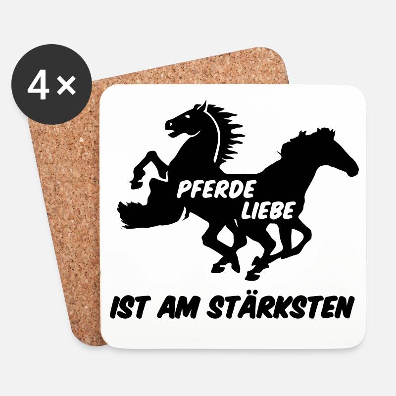 Pferd Pferde Reiter Reiten Liebe Geschenk Spruch - Untersetzer (4er-Set) - Weiß