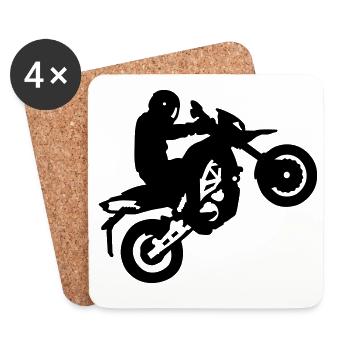 Motorrad - Untersetzer (4er-Set) - Weiß - Vorne