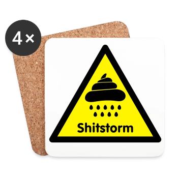 Caution shit / flame was [2 color] - Coasters (set of 4) - white - Front