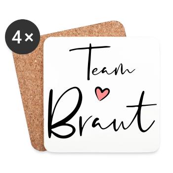Team bride heart hen party gift - Coasters (set of 4) - white - Front