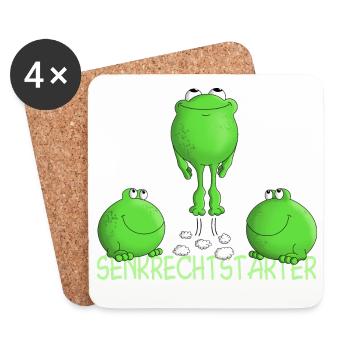 Démarrer - décoller - drôle - Dessous de verre (lot de 4) - blanc - Devant