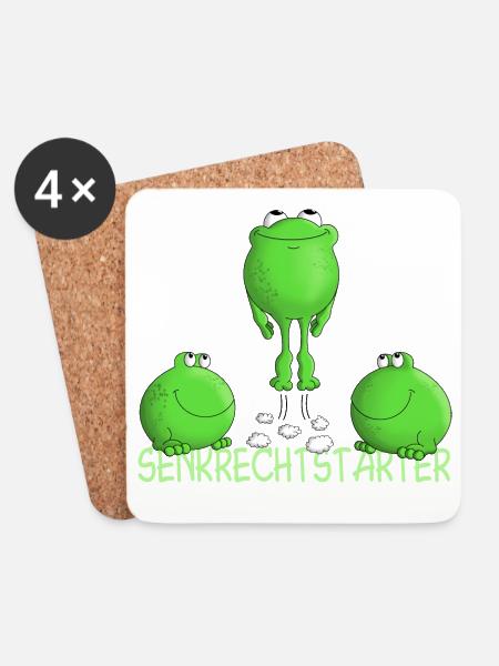 Start - Abheben - lustig - Untersetzer (4er-Set) - Weiß