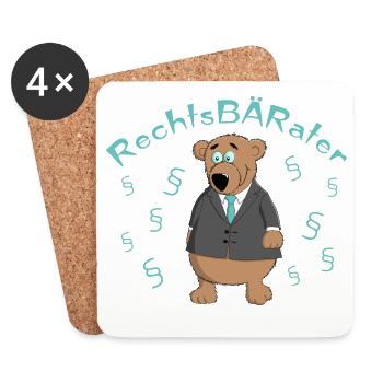 Rechtsberater - Recht - Rechtsanwalt - Untersetzer (4er-Set) - Weiß - Vorne