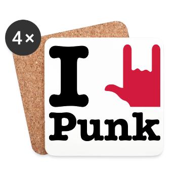 i love punk - ich liebe punk - Untersetzer (4er-Set) - Weiß - Vorne