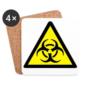 Warning Biohazard - Coasters (set of 4) - white - Front