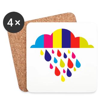 colorful autumn rain - Coasters (set of 4) - white - Front