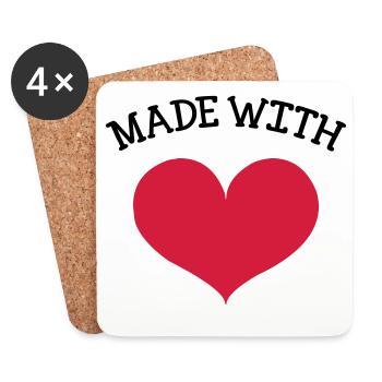made with love - Dessous de verre (lot de 4) - blanc - Devant