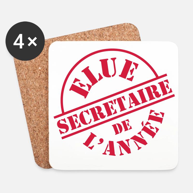 Secrétaire - Dessous de verre (lot de 4) - blanc