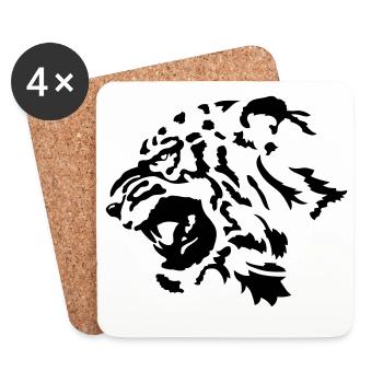 Tiger - Dessous de verre (lot de 4) - blanc - Devant