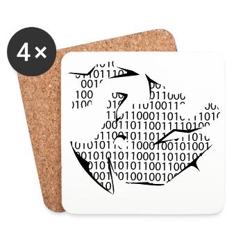 code binaire - Dessous de verre (lot de 4) - blanc - Devant