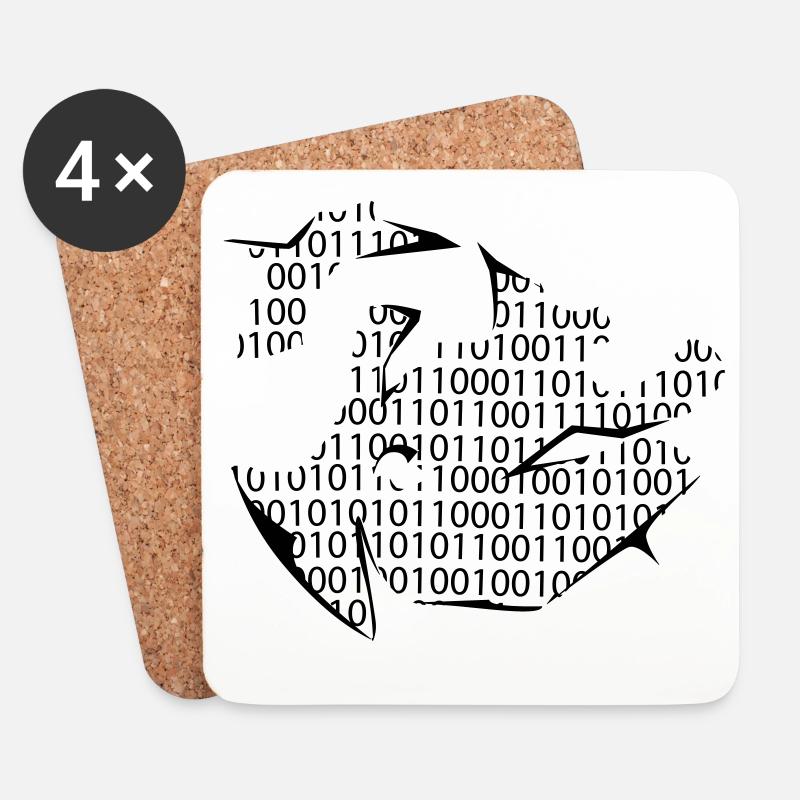 Programmierer - Untersetzer (4er-Set) - Weiß