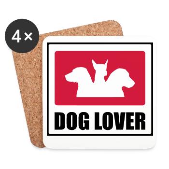 Dog Lover - Untersetzer (4er-Set) - Weiß - Vorne