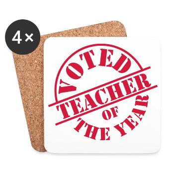 Teacher - Dessous de verre (lot de 4) - blanc - Devant
