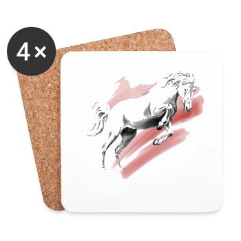 Pferd - Untersetzer (4er-Set) - Weiß - Vorne