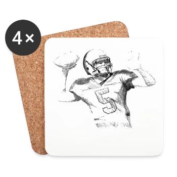 American football - Untersetzer (4er-Set) - Weiß - Vorne