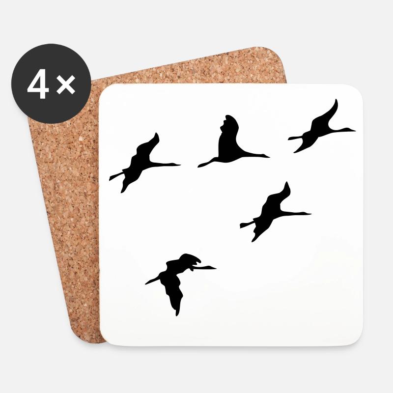 kraniche vogel reise - Untersetzer (4er-Set) - Weiß