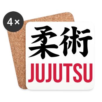 Jujutsu Jiu Jitsu Jiujitsu Ju-jitsu Jiu-jitsu - Coasters (set of 4) - white - Front