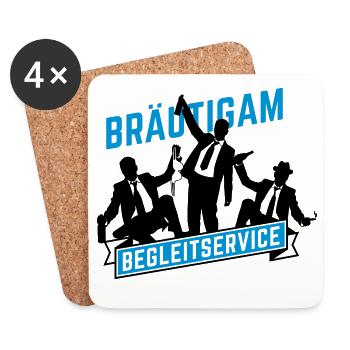 junggesellenabschied bräutigam - Untersetzer (4er-Set) - Weiß - Vorne