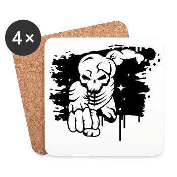 A dead superhero graffiti - Coasters (set of 4) - white - Front