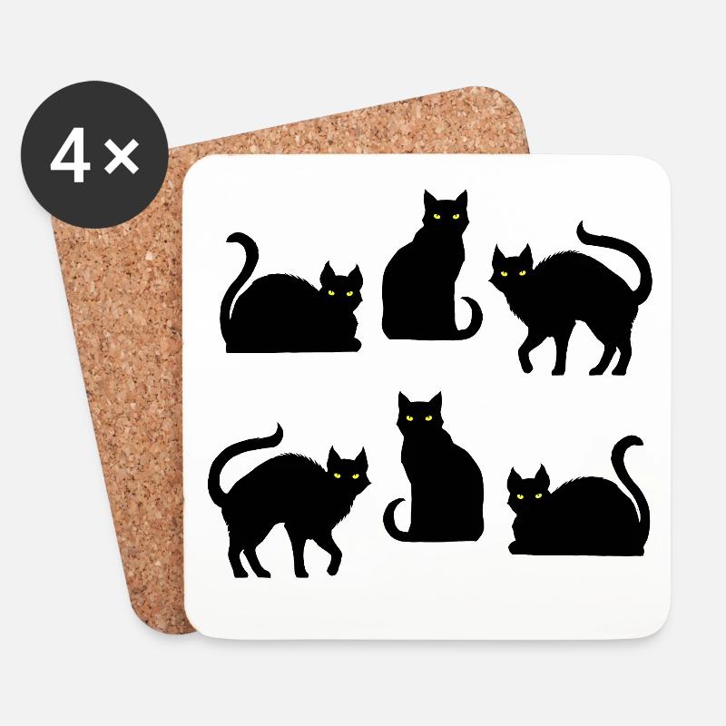 Cats - Symbol of Witchcraft - Untersetzer (4er-Set) - Weiß