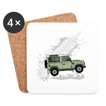 Defender 90 Splash - Coasters (set of 4) - white - Front