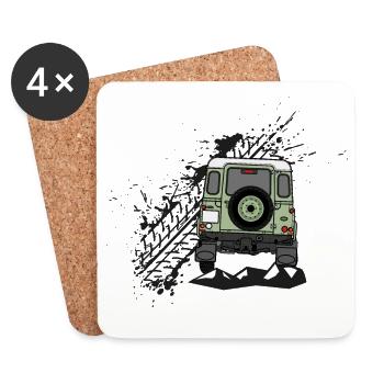 Defender Splash Rear - Coasters (set of 4) - white - Front